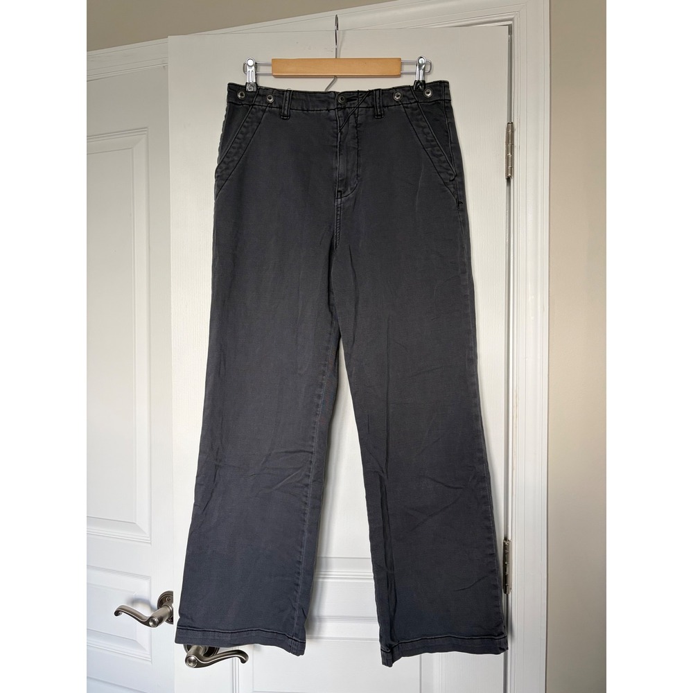 Pilcro and the Letterpress Women Gray Wide Leg High Rise Cotton Pants Size 27